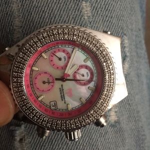 techno marine watch with 120 authentic diamonds